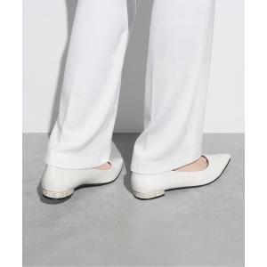 パンプス アクセントヒール フラットシューズ