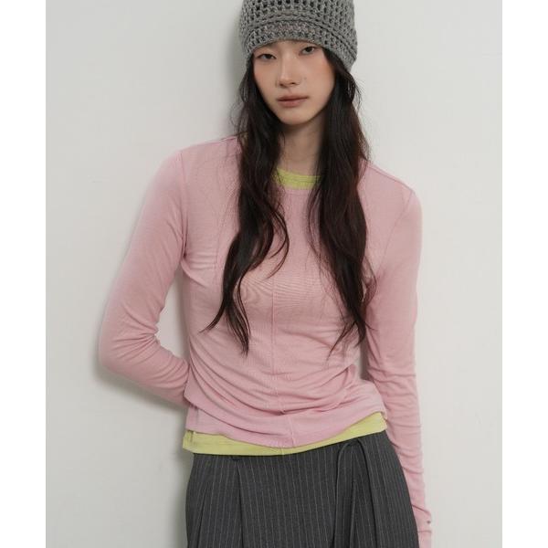 tシャツ 「GENERAL IDEA」テンセルラウンドネックピンタックTシャツ / TENCEL R...