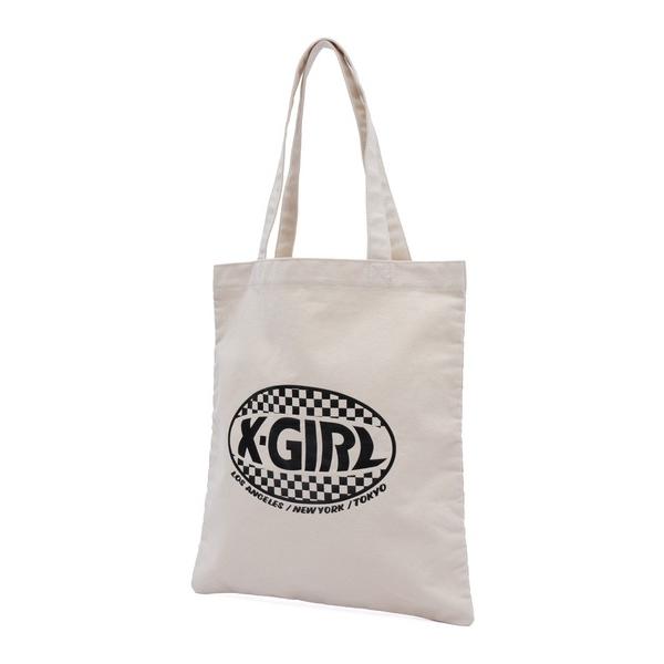 トートバッグ CHECKER OVAL LOGO TOTE BAG レディース
