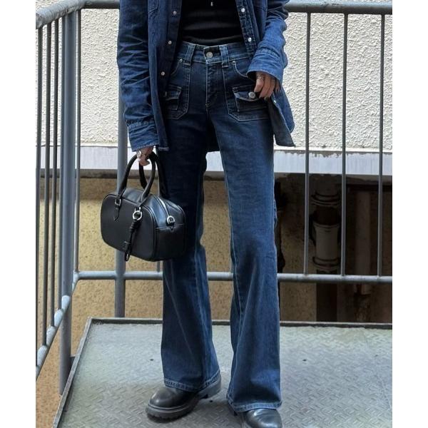 ジーンズ デニム デニムパンツ 「SOMETHING」LISA ブッシュフレアパンツ (ハイウエスト...