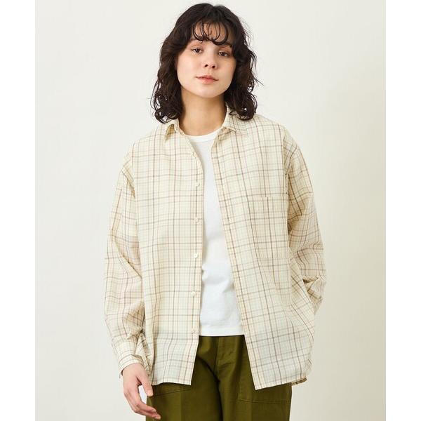 ブラウス シャツ GREY LABEL ボイルチェックレギュラーカラーシャツ レディース メンズ