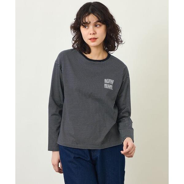 tシャツ GREY LABEL 「SHARP LOGO」ロングスリーブボーダーTシャツ レディース