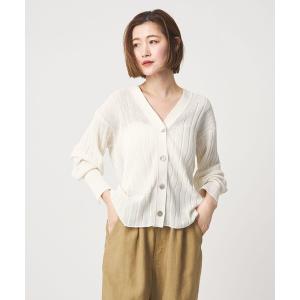 カーディガン 「conte」ワイドリブ Vネックカーディガン レディース｜ZOZOTOWN Yahoo!店