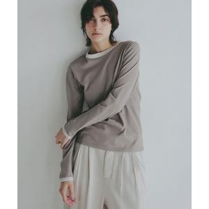 tシャツ アウトステッチクルーネックロンTee レディース