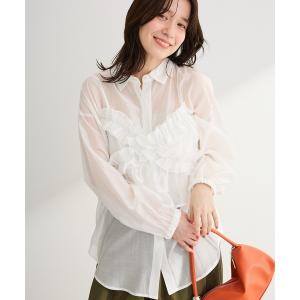 ブラウス シャツ 「WEB限定」SET2点フリルビスチェ+シャツチュニックII レディース