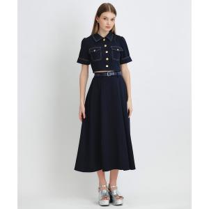 セットアップ ショートジャケット×フレアロングスカートセットアップ レディース