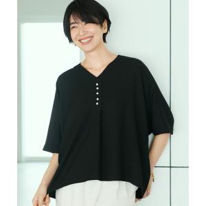 ブラウス シャツ 「UV・防シワ・接触冷感」サラサラリラクシーVネックプルオーバー/656790 レディース