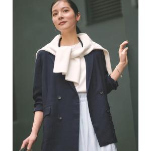 ジャケット テーラードジャケット ダブルブレストジャケット「洗える/UVケア/防シワ加工/接触冷感」 レディース