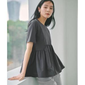 ペプラムドッキングTシャツ レディース
