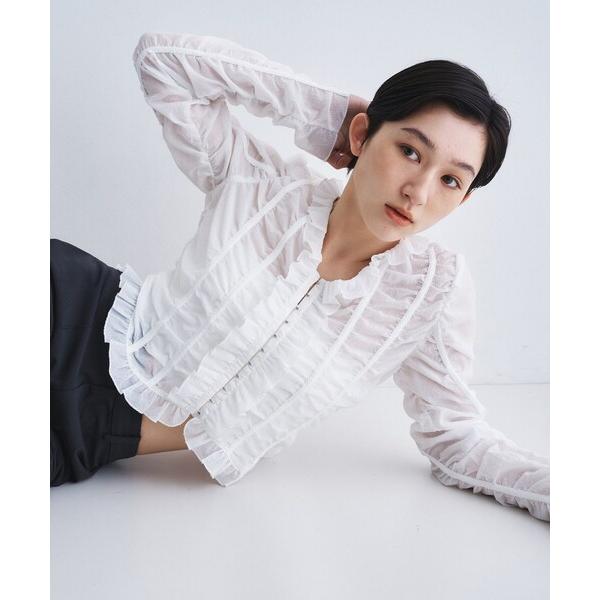 ブラウス シャツ dobby ruffle blouse レディース