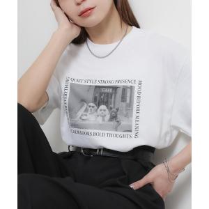 tシャツ アソートアニマルフォトプリント半袖Tシャツ「CAT/DOG」 レディース