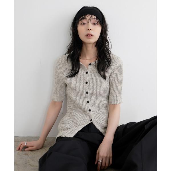 ニット セーター ミックスサマーポロニット レディース