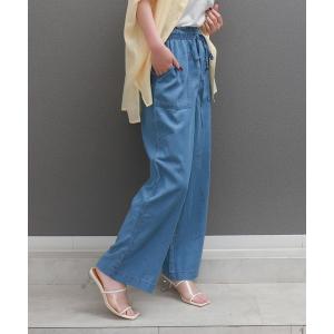 パンツ とろみテンセルデニムベイカーパンツ／イージーパンツ レディース