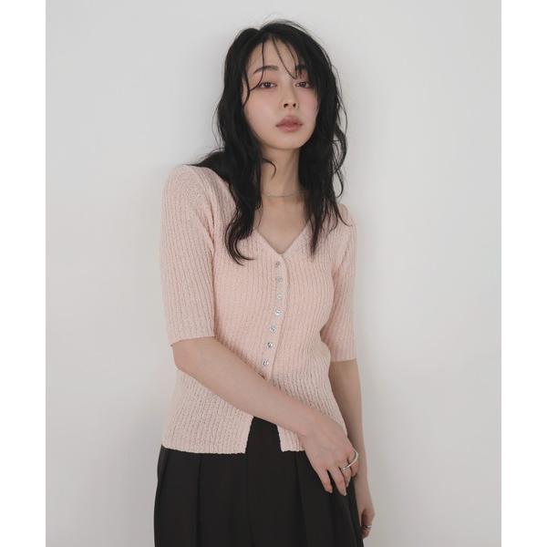 カーディガン サマーブークレVネックカーディガン レディース