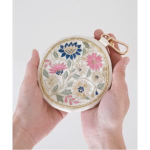 ポーチ ハンドメイド フラワーモチーフ 北欧風 花模様 刺繍キーポーチ レディース メンズ