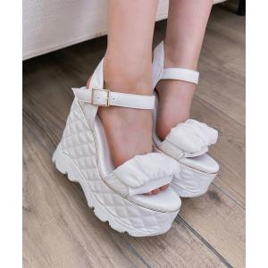 サンダル 2wayキルティング厚底スポサン レディース