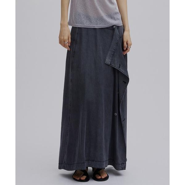 デニムスカート TENCEL DENIM WRAP LIKE SKIRT