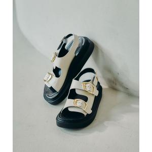 サンダル ベルトバックルクッションサンダル　638815 レディース