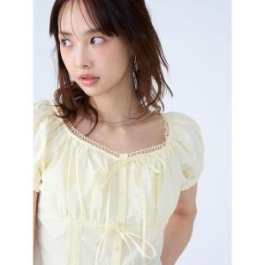 ブラウス シャツ トリミングレースデザインブラウス 「夏服」 レディース