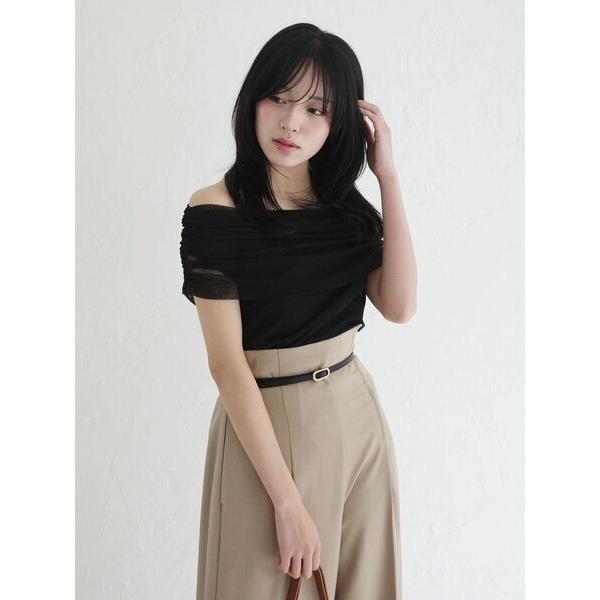 ブラウス シャツ オフショルチュールトップス 「夏服」 「シアートップス」 レディース