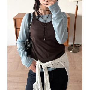 tシャツ 「set item」sheer layered long t-shirt ＆ tank top / シアータンク＆ロンTセット レディース