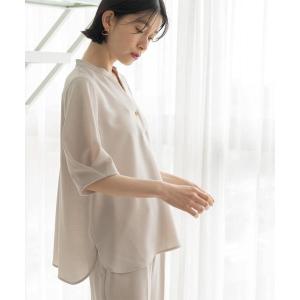 ストレッチ防シワタックスリーブブラウス