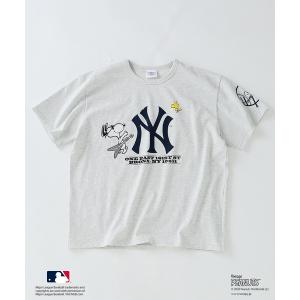 tシャツ PEANUTS / ピーナッツ 別注 MLB ベースボール プリントTシャツ メンズ
