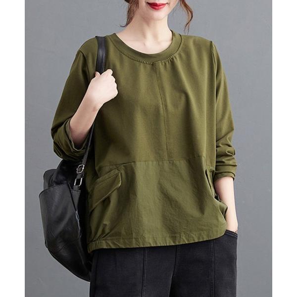tシャツ バックボタンデザイントップス レディース