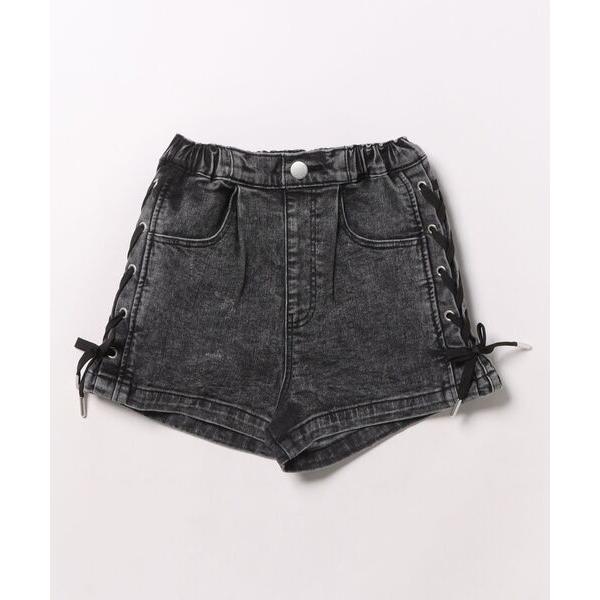パンツ SimpLify 　サイドレースアップ デニムショートパンツ キッズ 子供服 女の子