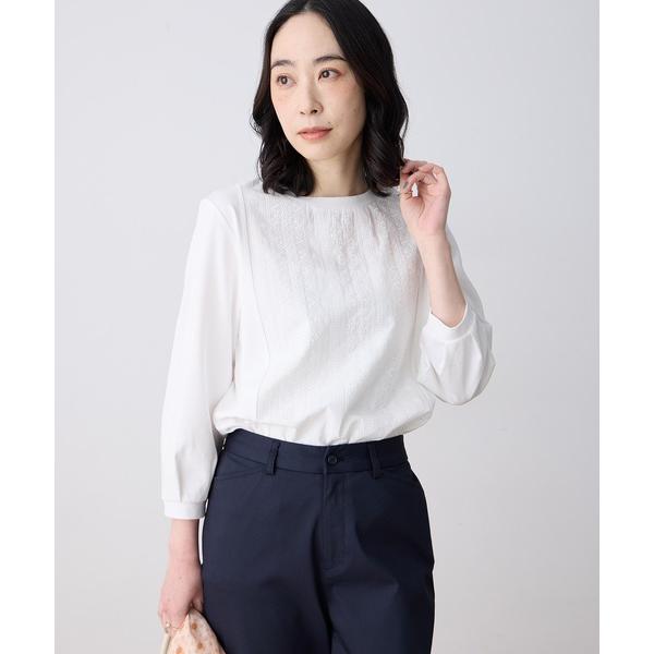 tシャツ 刺しゅうレースドッキングプルオーバー「大きいサイズあり」 レディース