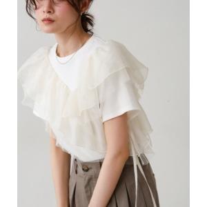 tシャツ アシメフリルドッキングカットソー レディース