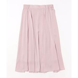 スカート 「洗える/イージーケア」シルキーサテンフレアスカート