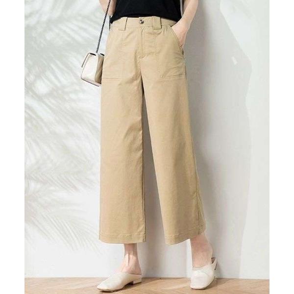 チノパン 八分丈ストレートチノパンツ レディース