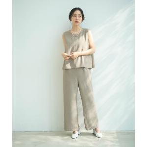 オールインワン 「シワになりにくい」サマナチュラ リネンライクオールインワン「CROSS FUNCTION/クロスファンクション」 レディース