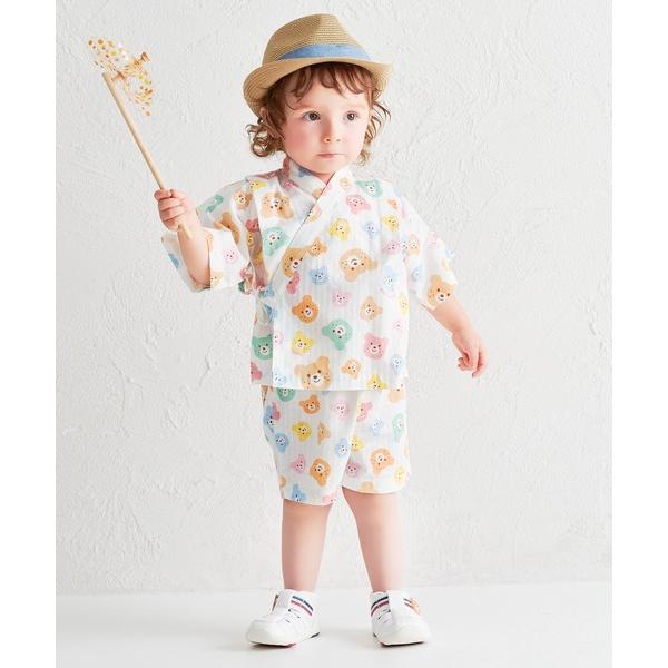 浴衣 総柄 甚平スーツ キッズ 子供 男の子 女の子