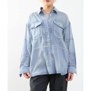 ブラウス シャツ シアーデニムシャツ レディース