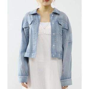 ブラウス シャツ シアーGジャン型デニムシャツ レディース