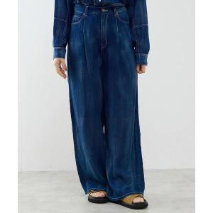 ジーンズ デニム デニムパンツ シアーデニムワイドパンツ レディース