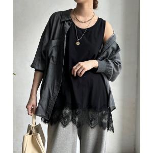 tシャツ ヘムレースタンク レディースの商品画像