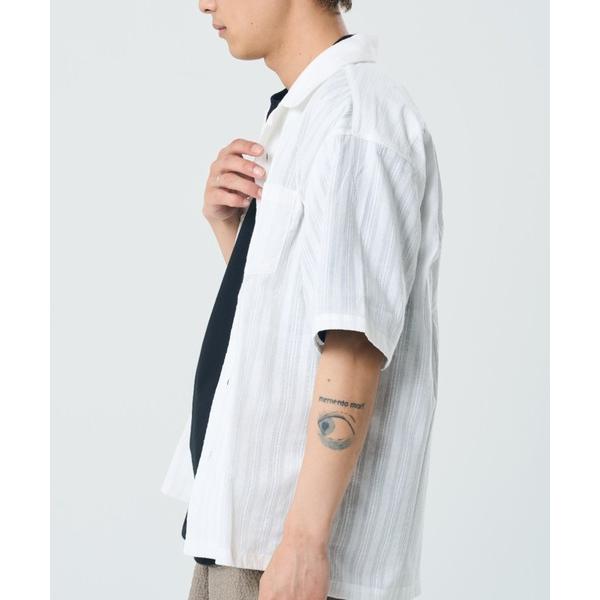シャツ 刺繍シアー オープンカラーシャツ(M1) メンズ レディース