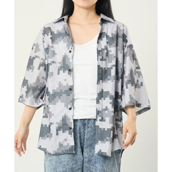 シャツ 半袖 カットサッカー カモフラ柄半袖シャツ(M1) メンズ レディース