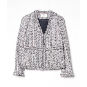 「PINKY&DIANNE」 ノーカラージャケット 38 ダークネイビー レディース