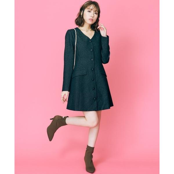 「marun」 半袖ワンピース 3L ブラック レディース