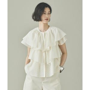 ブラウス シャツ 半袖 Curensology(カレンソロジー)/「C.S.G」ドットジャカードブラウス レディース