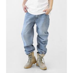 ジーンズ ストレートフィット レタリングデニムパンツ S/M/L メンズ レディース