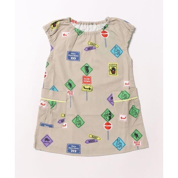 ワンピース ロードサインプリントジャンパースカート キッズ 子供服