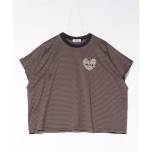 tシャツ HEART LOGO STRIPED T レディース