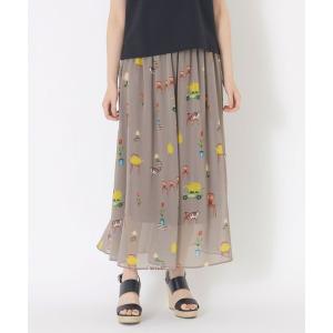 ワイドパンツ パンツ 「AIKO FUKUDAコラボ」プリントパンツ レディース