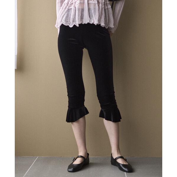 レギンス スパッツ SIMONE WILD/シモーネワイルド VELVET VOLANT CAPRI...