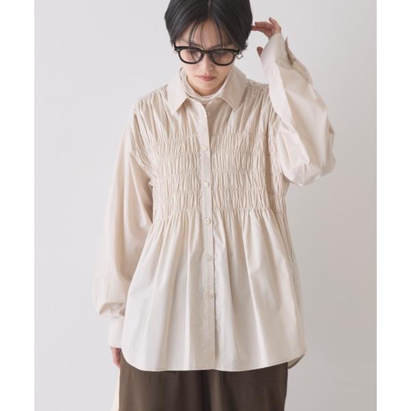 ブラウス シャツ シャーリングシャツ レディース